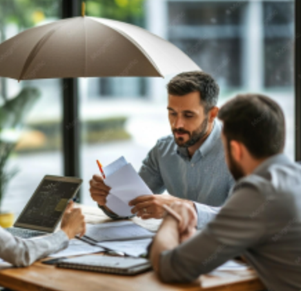 Advisor reviewing an insurance policy with a client